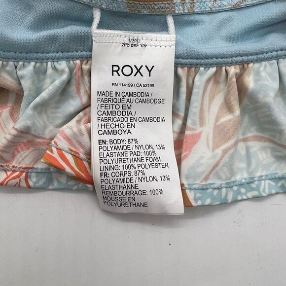 Roxy Island In The Sun Blue Printed Bikini Top XS - Picture 13 of 15